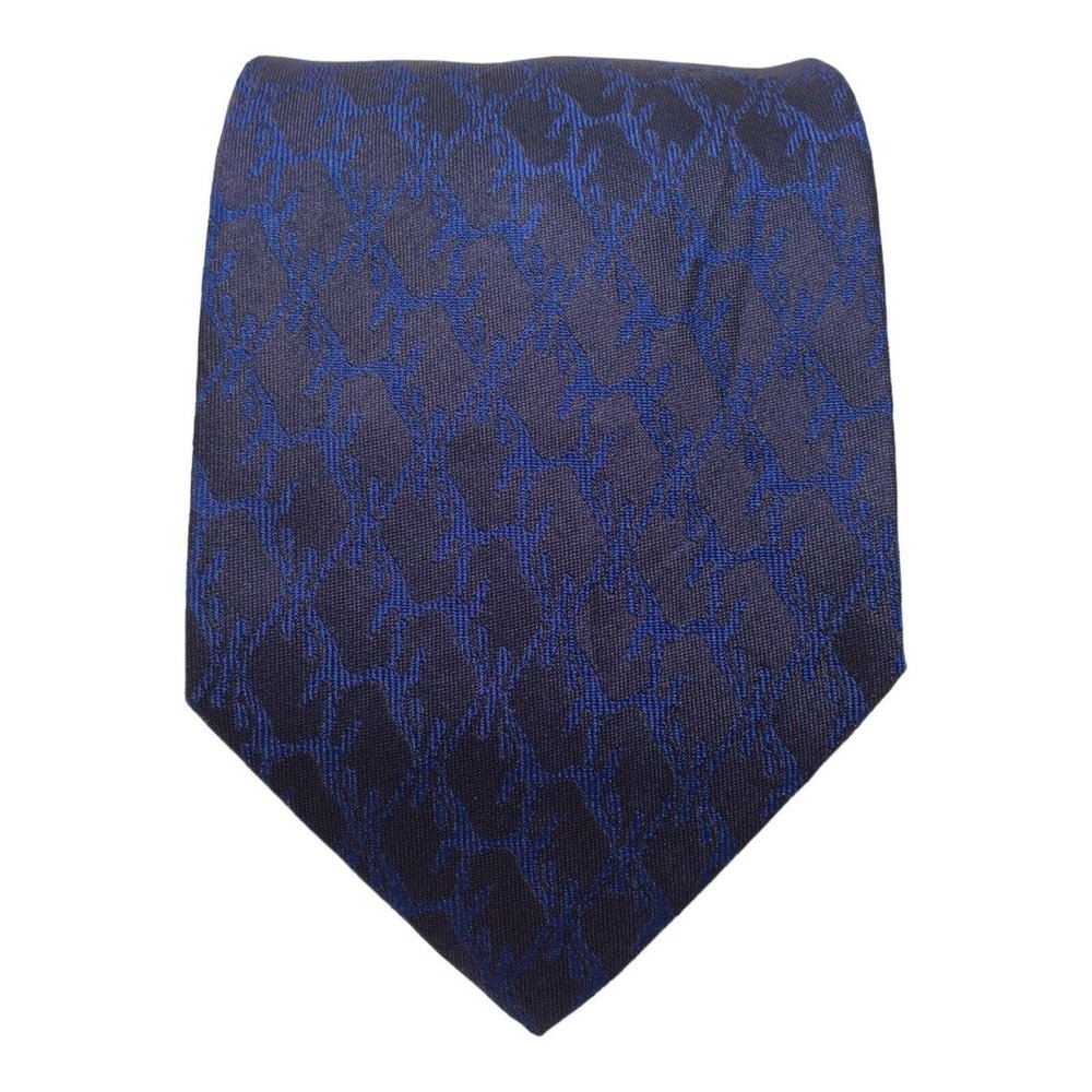 LONGINES Blue Horse Print  Silk Tie Made In Italy 58"-3".1/4 EX COND
